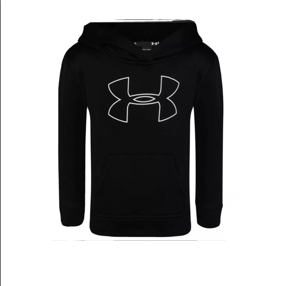 NWT Under Armour Little Boys Big Logo Hoodie Size 4 Black